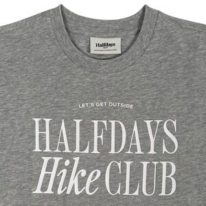 Halfdays Hike Club T Shirt Womens XS Gray Graphic Tee Short Sleeve New